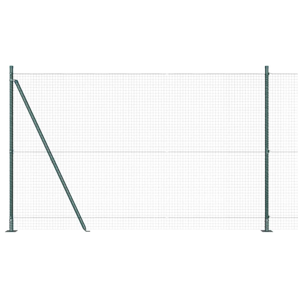 vidaXL Zaunpfosten Grün 10 x 1,4 m (25 x 25 mm Netz) Stahl und PVC