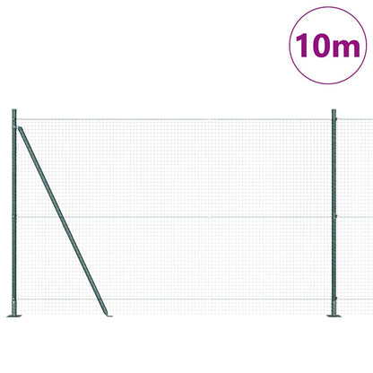vidaXL Zaunpfosten Grün 10 x 1,4 m (25 x 25 mm Netz) Stahl und PVC