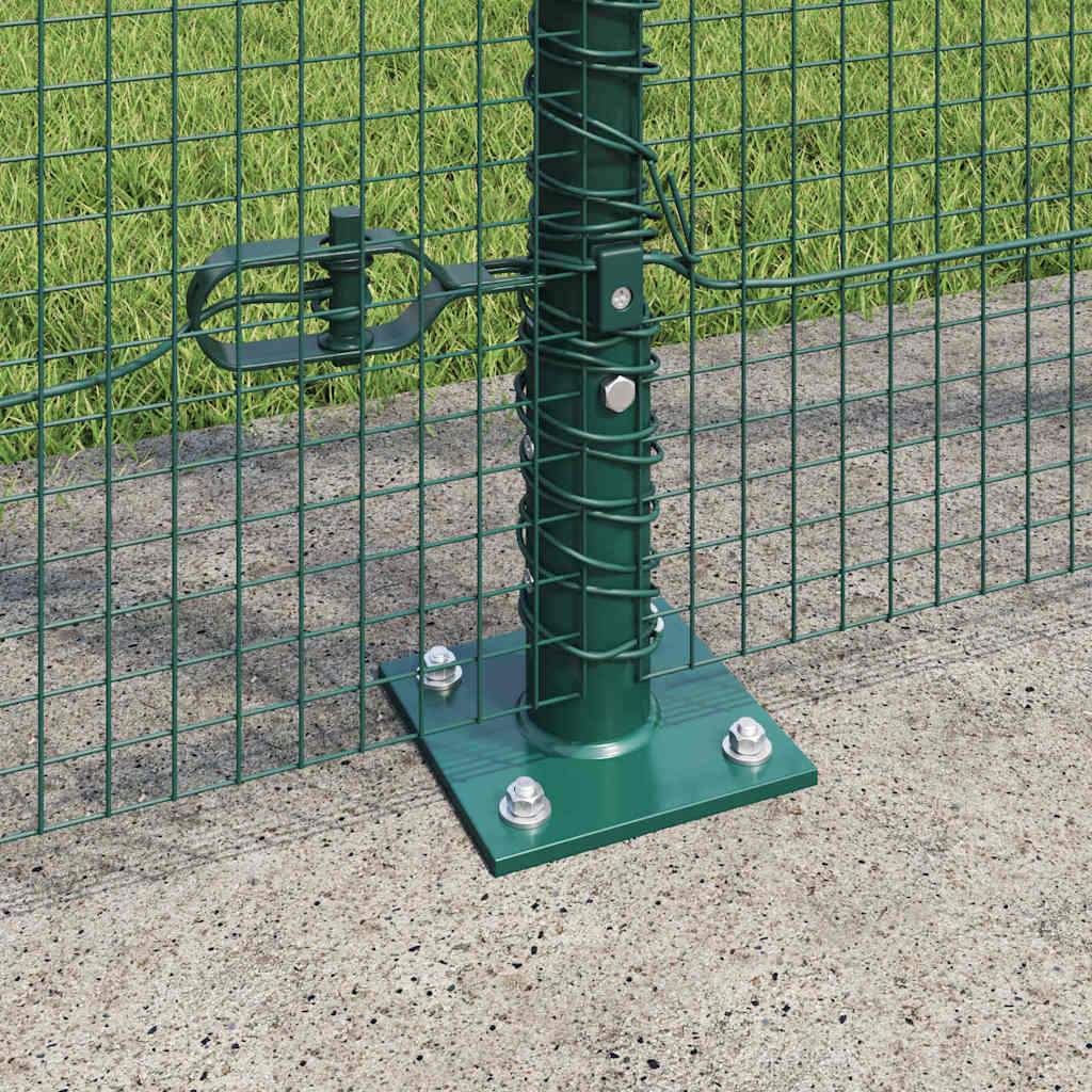 vidaXL Zaunpfosten Grün 10 x 1,5 m (16 x 16 mm Gitter) Stahl und PVC