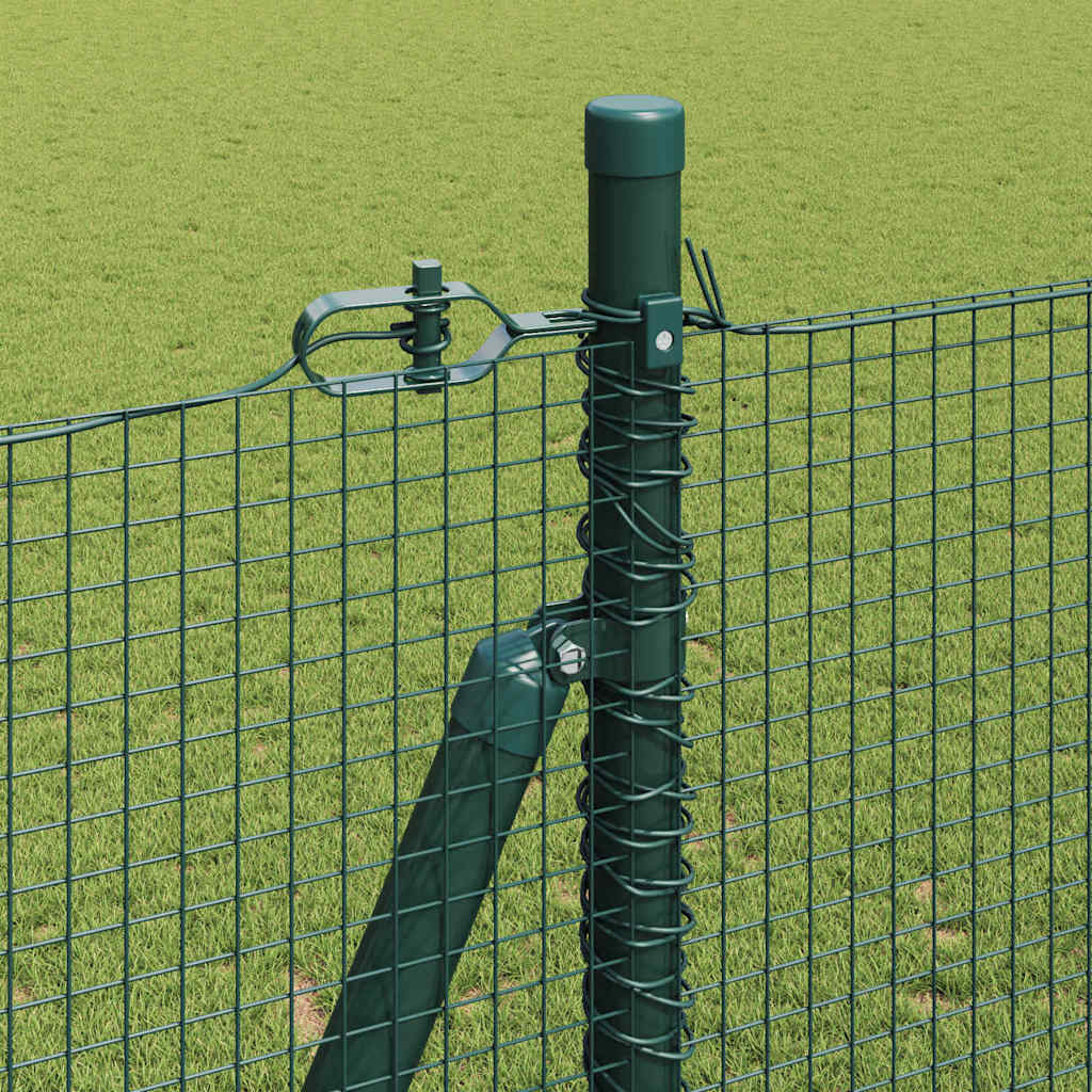 vidaXL Zaunpfosten Grün 10 x 1,5 m (16 x 16 mm Gitter) Stahl und PVC