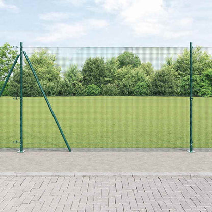 vidaXL Zaunpfosten Grün 10 x 1,5 m (16 x 16 mm Gitter) Stahl und PVC
