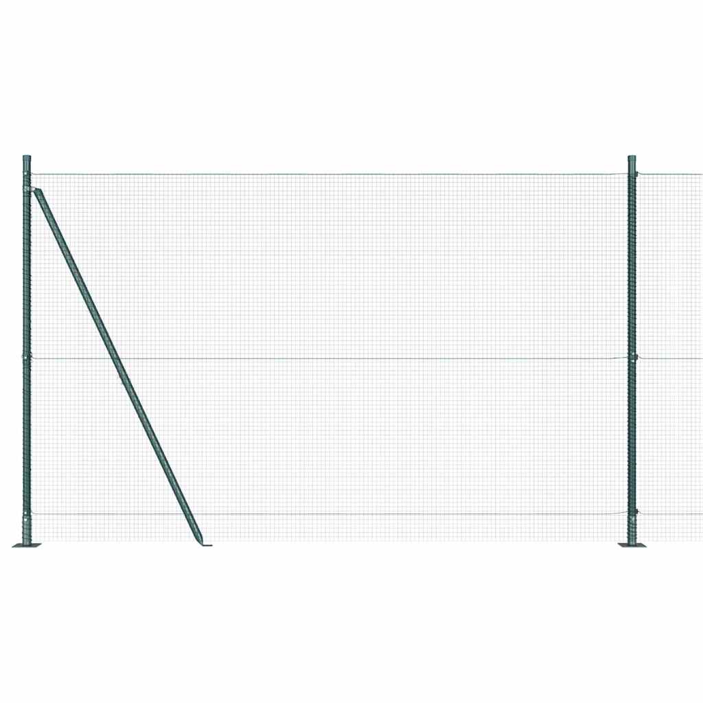 vidaXL Zaunpfosten Grün 10 x 1,5 m (16 x 16 mm Gitter) Stahl und PVC