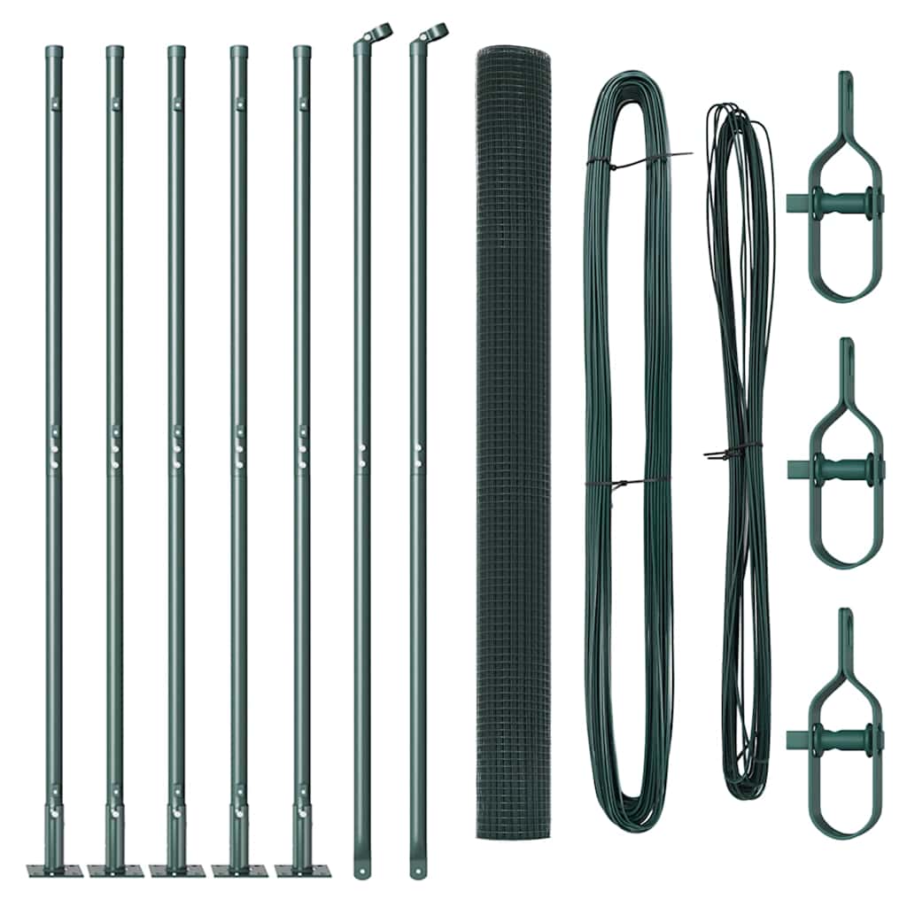 Zaunpfosten Grün 10 x 1,6 m (25 x 25 mm Maschenweite)