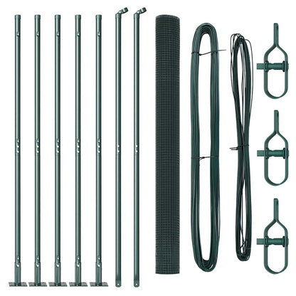 Zaunpfosten Grün 10 x 1,6 m (25 x 25 mm Maschenweite)