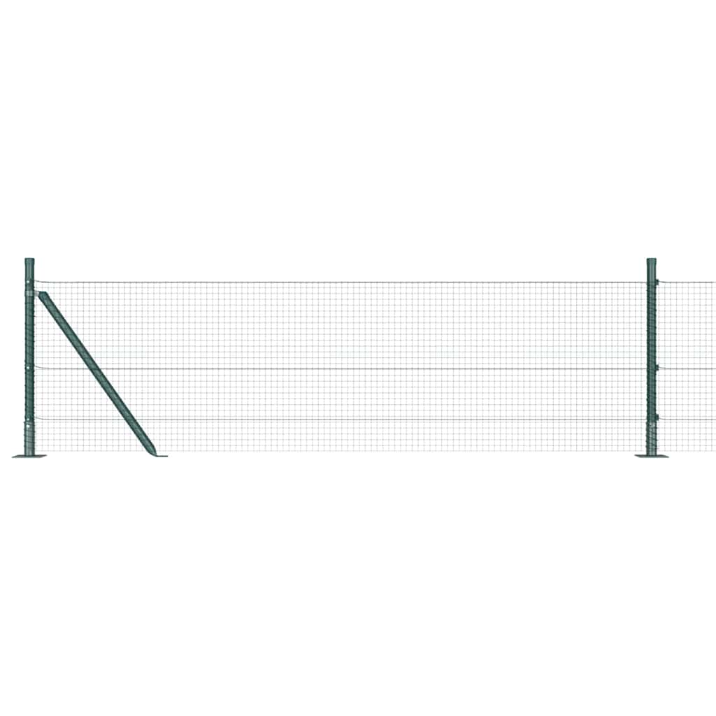 vidaXL Zaunpfosten Grün 25 x 0,4 m (19 x 19 mm Masche) Stahl und PVC
