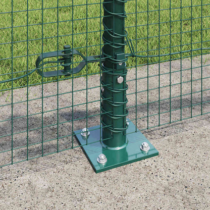 vidaXL Zaunpfosten Grün 25 x 0,4 m (25 x 25 mm Netz) Stahl und PVC
