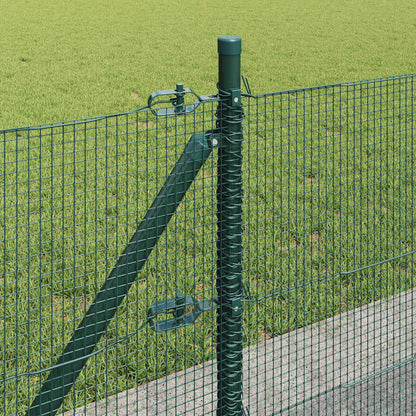 vidaXL Zaunpfosten Grün 25 x 0,6 m (12 x 12 mm Maschen) Stahl und PVC