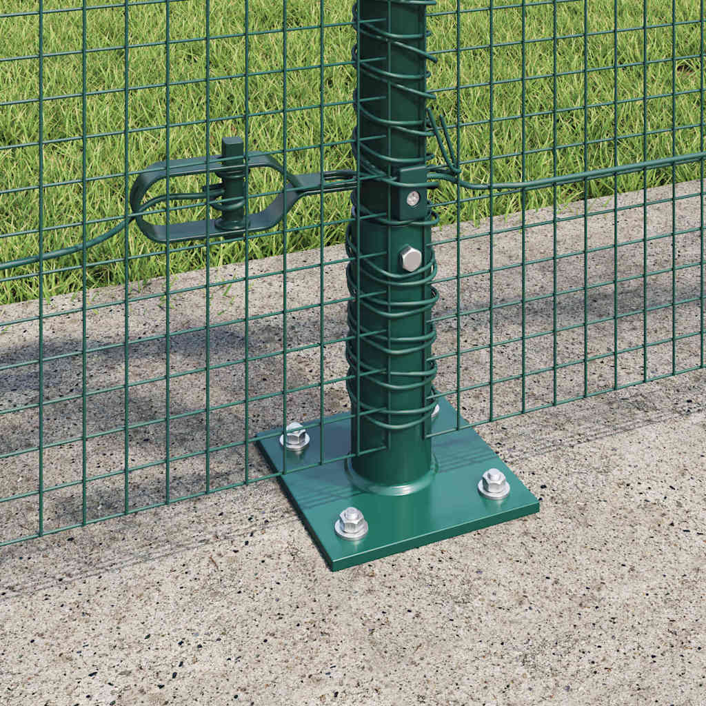 vidaXL Zaunpfosten Grün 25 x 0,8 m (16 x 16 mm Netz) Stahl und PVC