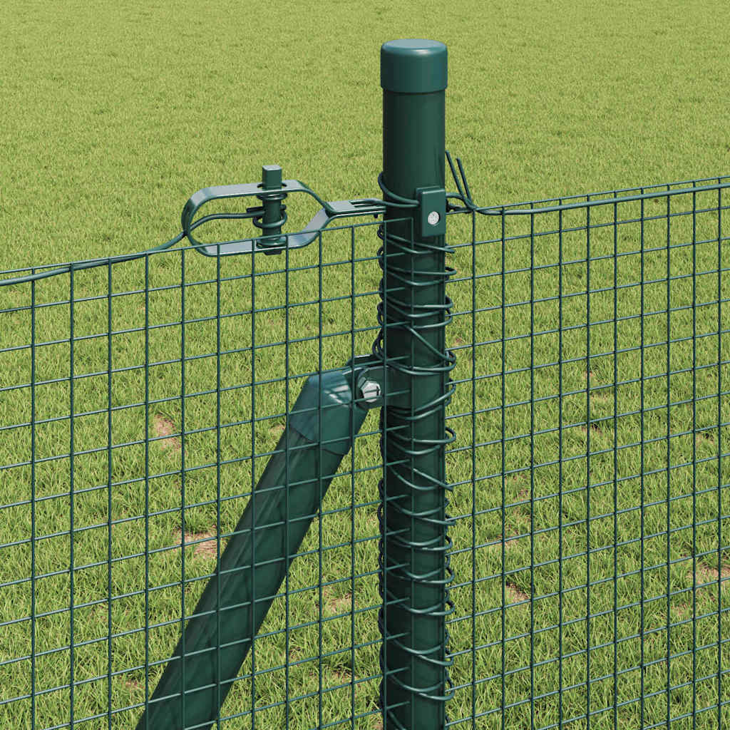 vidaXL Zaunpfosten Grün 25 x 0,8 m (16 x 16 mm Netz) Stahl und PVC