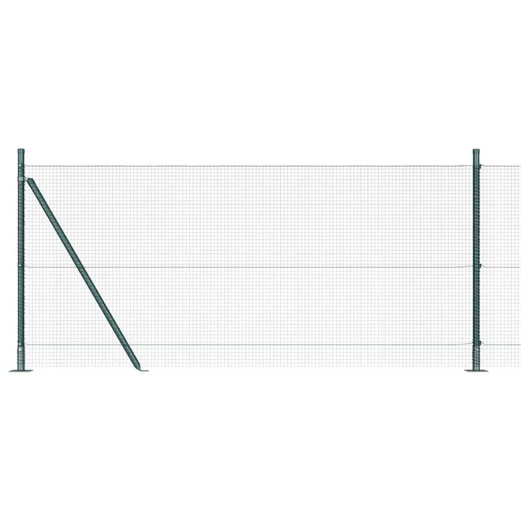 vidaXL Zaunpfosten Grün 25 x 0,8 m (16 x 16 mm Netz) Stahl und PVC