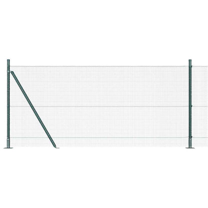 vidaXL Zaunpfosten Grün 25 x 0,8 m (16 x 16 mm Netz) Stahl und PVC