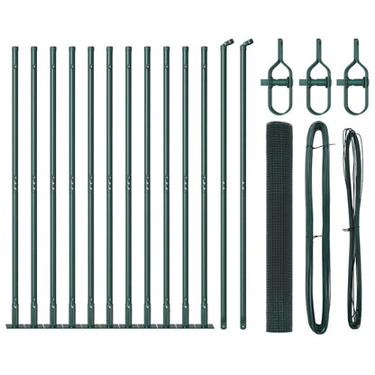 vidaXL Zaunpfosten Grün 25 x 0,8 m (16 x 16 mm Netz) Stahl und PVC