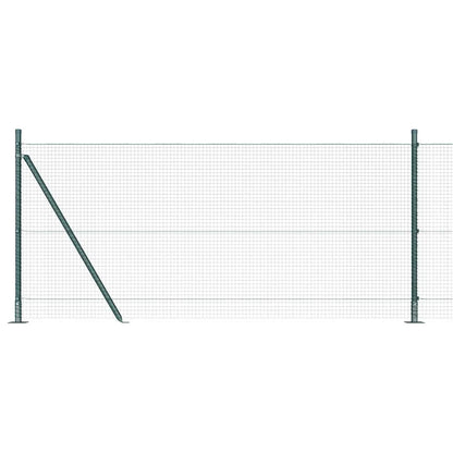 vidaXL Zaunpfosten Grün 25 x 0,8 m (19 x 19 mm Masche) Stahl und PVC