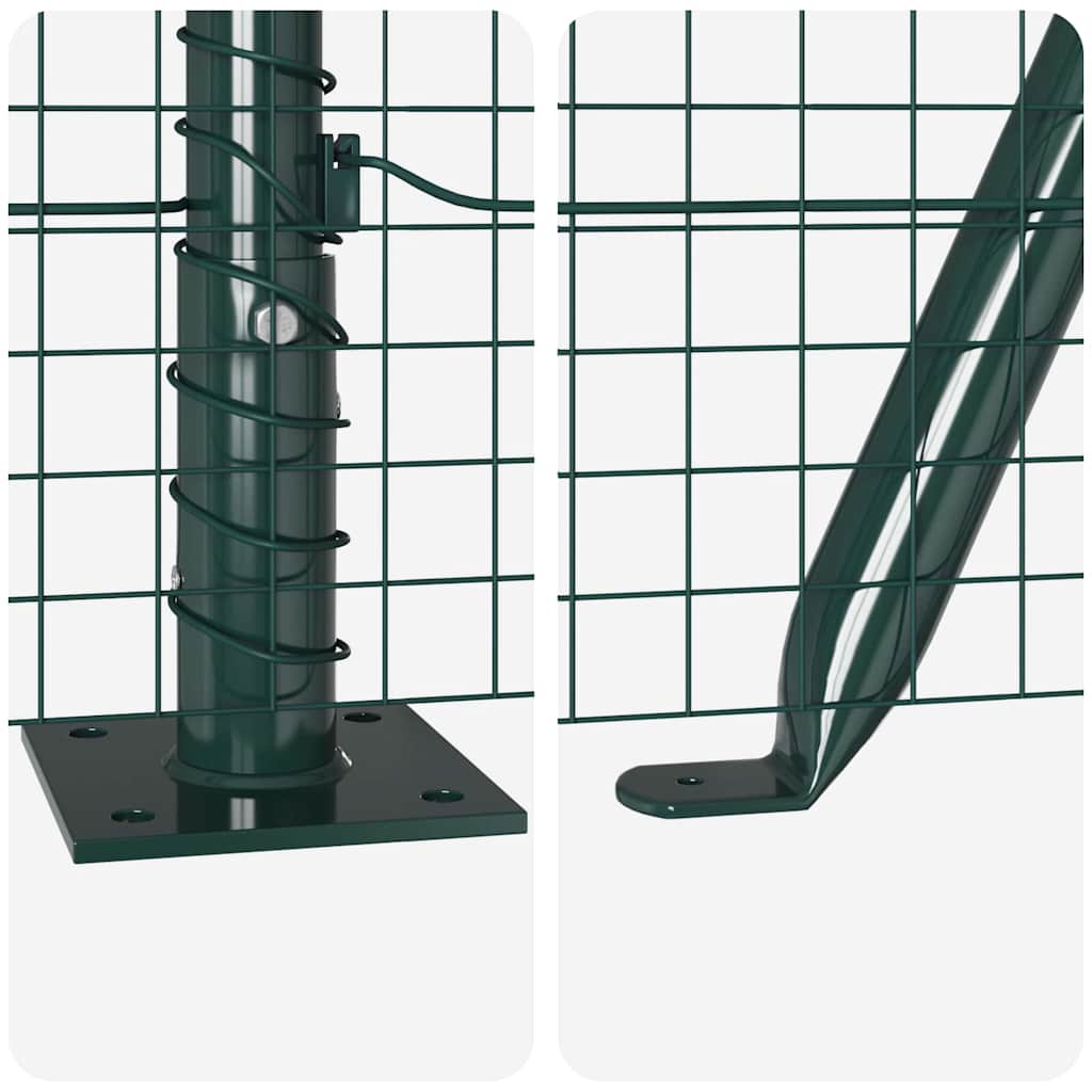 vidaXL Zaunpfosten Grün 25 x 0,8 m (25 x 25 mm Mesh) Stahl und PVC