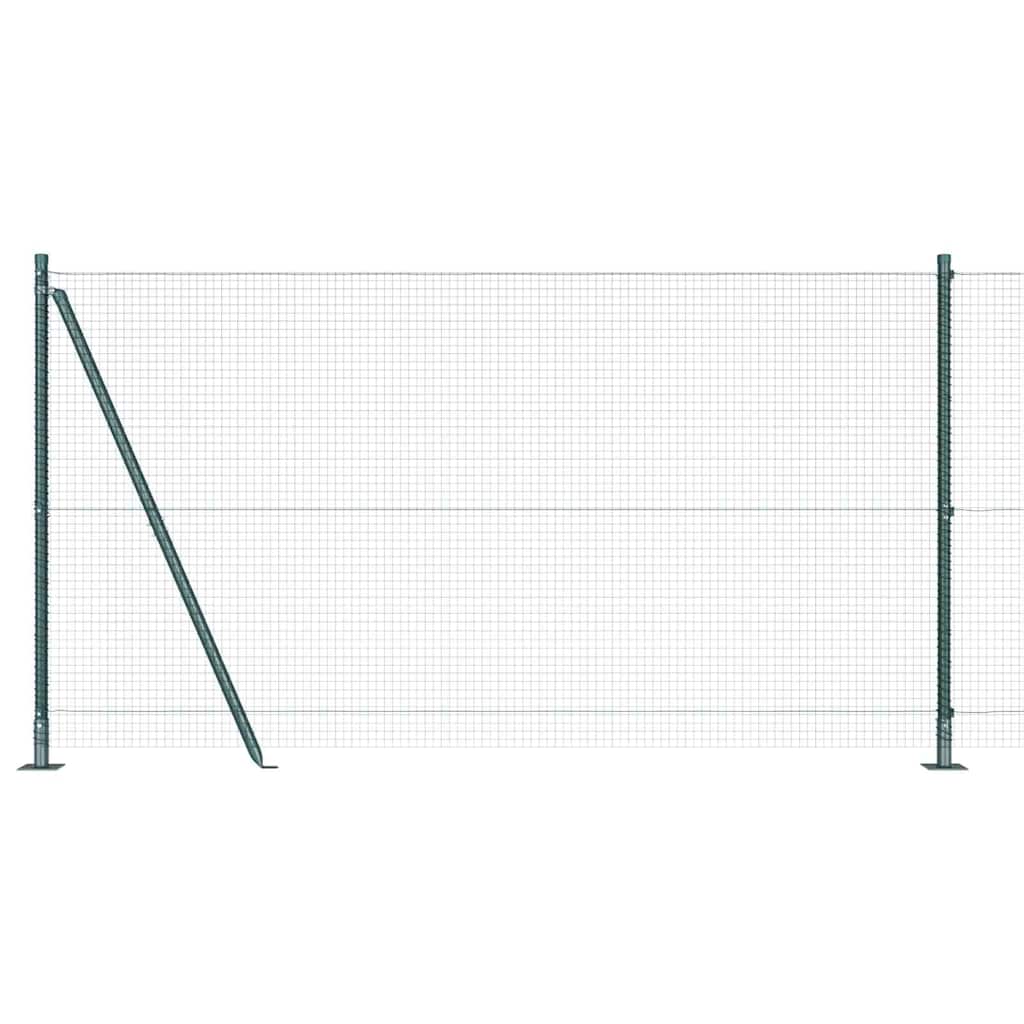 vidaXL Poteau de clôture vert 25 x 1,2 m (treillis 19 x 19 mm) acier et PVC
