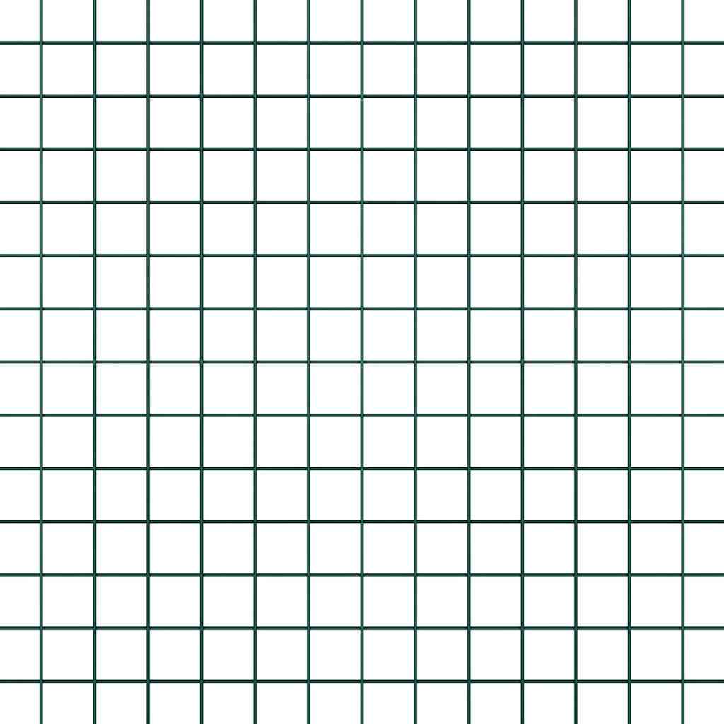 vidaXL Poteau de clôture vert 25 x 1,4 m (maille 19 x 19 mm) acier et PVC