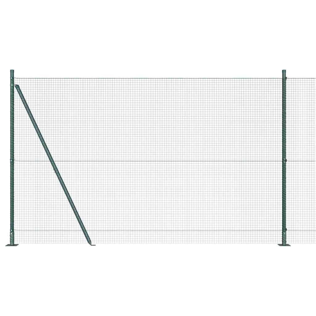 vidaXL Poteau de clôture vert 25 x 1,4 m (maille 19 x 19 mm) acier et PVC