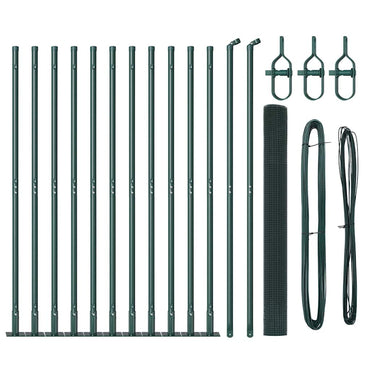 vidaXL Poteau de clôture vert 25 x 1,4 m (mailles de 25 x 25 mm) Acier et PVC