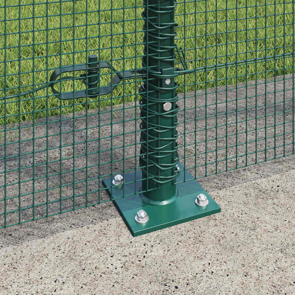 vidaXL Poteau de clôture vert 25 x 1,6 m (maille 12 x 12 mm) Acier et PVC