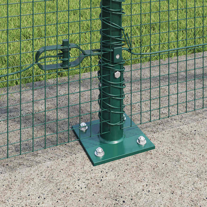 vidaXL Poteau de clôture vert 25 x 1,6 m (maille 16 x 16 mm) en acier et PVC
