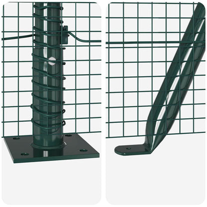 vidaXL Zaunpfosten Grün 50 x 0,4 m (16 x 16 mm Netz) Stahl und PVC