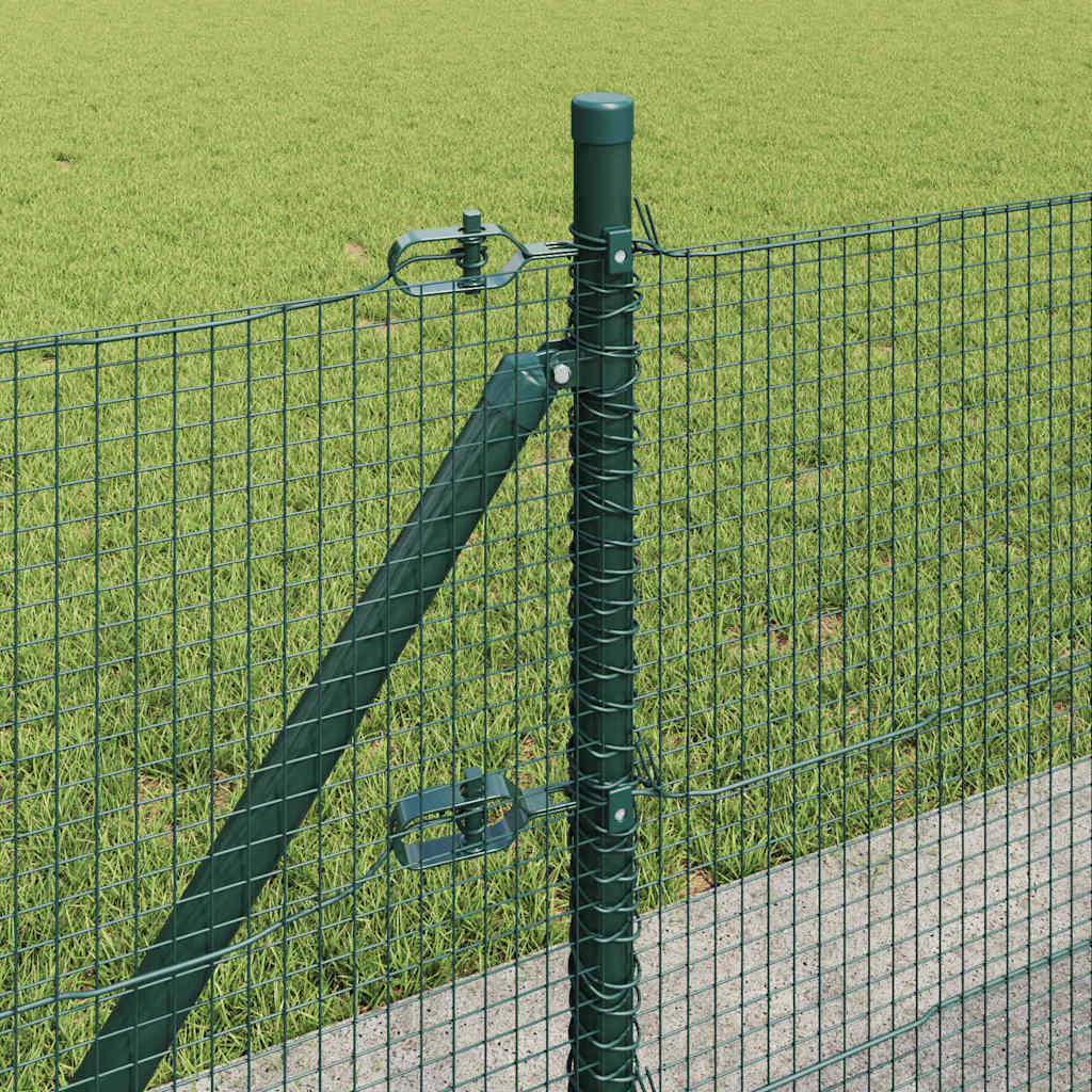 vidaXL Zaunpfosten Grün 50 x 0,4 m (16 x 16 mm Netz) Stahl und PVC