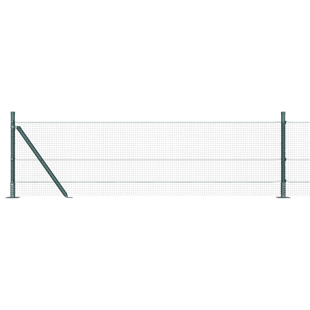 vidaXL Zaunpfosten Grün 50 x 0,4 m (16 x 16 mm Netz) Stahl und PVC