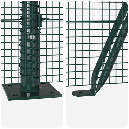 vidaXL Zaunpfosten Grün 50 x 1 m (12 x 12 mm Netz) Stahl und PVC
