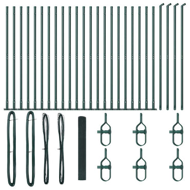 vidaXL Poteau de clôture Vert 50 x 1,2 m (Mailles 12 x 12 mm) Acier et PVC
