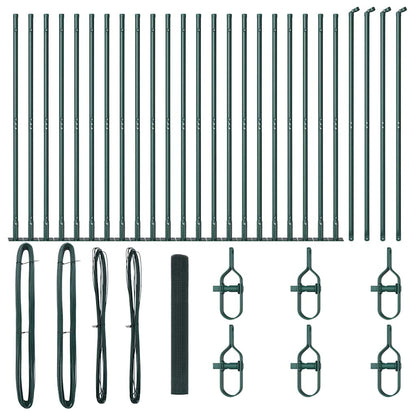 Zaunpfosten Grün 50 x 1,2 m (12 x 12 mm Maschen) Stahl und PVC