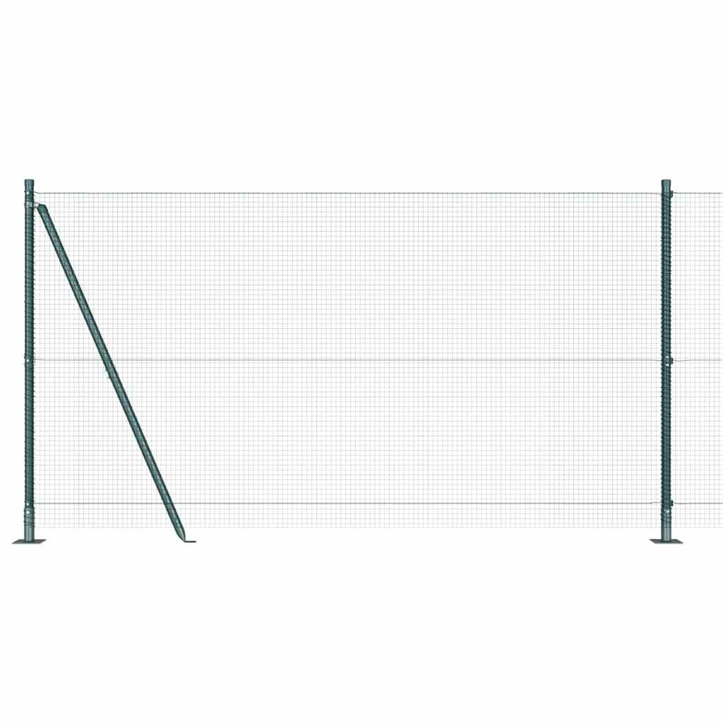 vidaXL Poteau de clôture vert 50 x 1,2 m (treillis 16 x 16 mm) acier et PVC