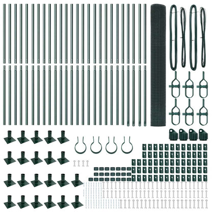 vidaXL Poteau de clôture vert 50 x 1,2 m (treillis 19 x 19 mm) Acier et PVC
