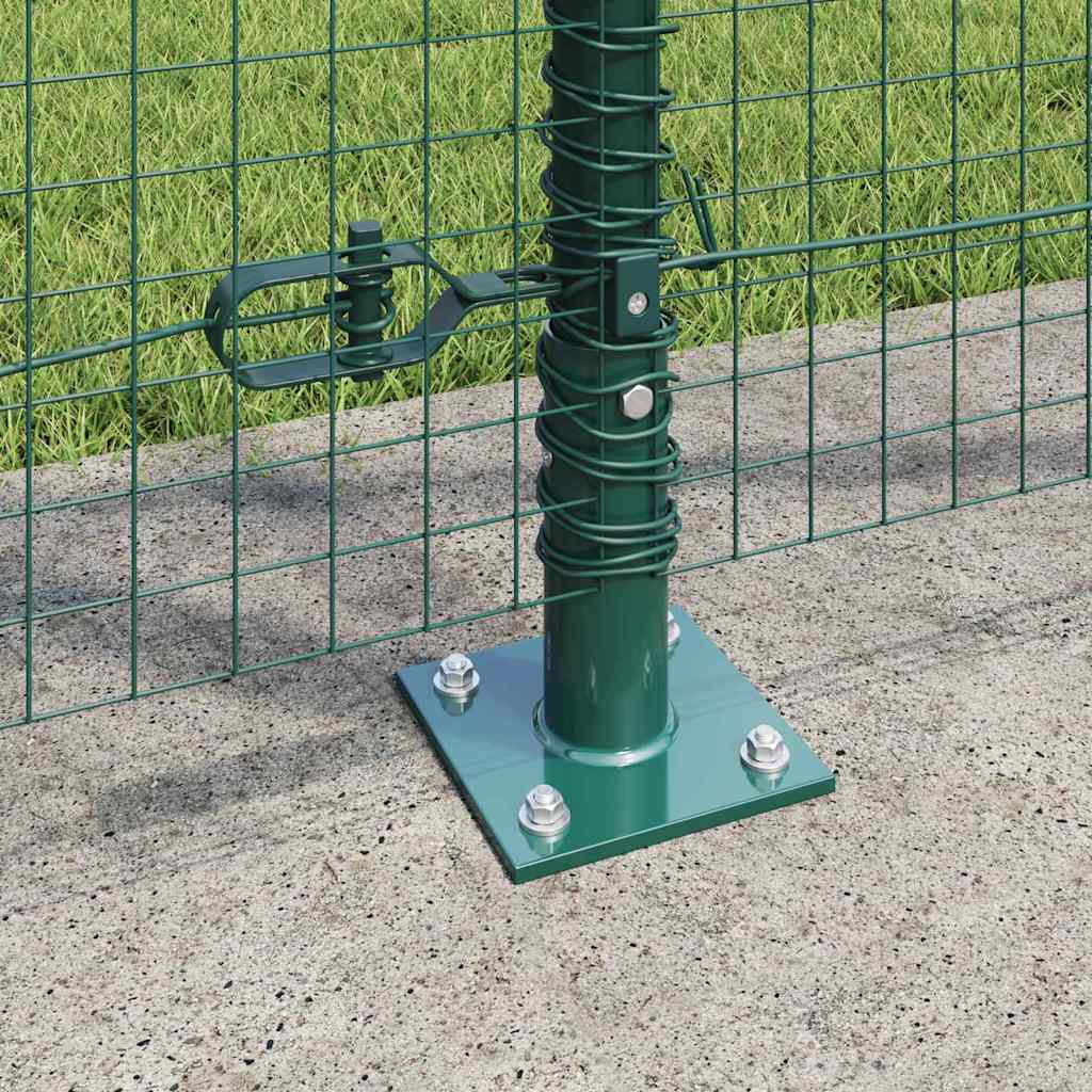 vidaXL Poteau de clôture vert 50 x 1,2 m (treillis 25 x 25 mm) Acier et PVC