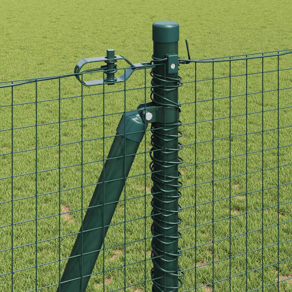 vidaXL Poteau de clôture vert 50 x 1,2 m (treillis 25 x 25 mm) Acier et PVC
