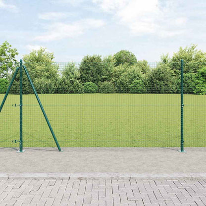 vidaXL Poteau de clôture vert 50 x 1,2 m (treillis 25 x 25 mm) Acier et PVC
