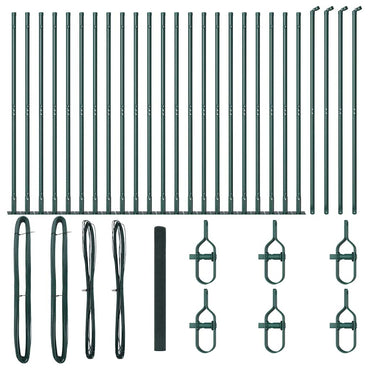 vidaXL Poteau de clôture vert 50 x 1,4 m (treillis 16 x 16 mm) acier et PVC