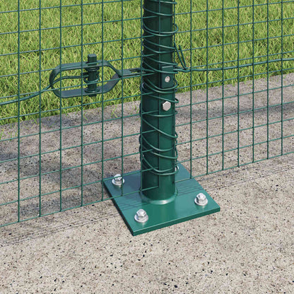 vidaXL Zaunpfosten Grün 50 x 1,4 m (Masche 19 x 19 mm) Stahl und PVC
