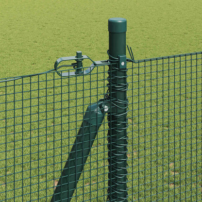 vidaXL Zaunpfosten Grün 50 x 1,5 m (12 x 12 mm Maschen) Stahl und PVC