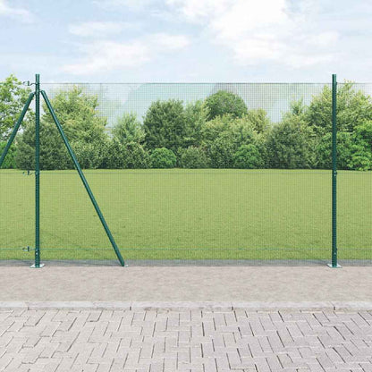 vidaXL Zaunpfosten Grün 50 x 1,5 m (12 x 12 mm Maschen) Stahl und PVC