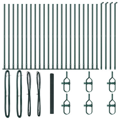 vidaXL Zaunpfosten Grün 50 x 1,5 m (12 x 12 mm Maschen) Stahl und PVC