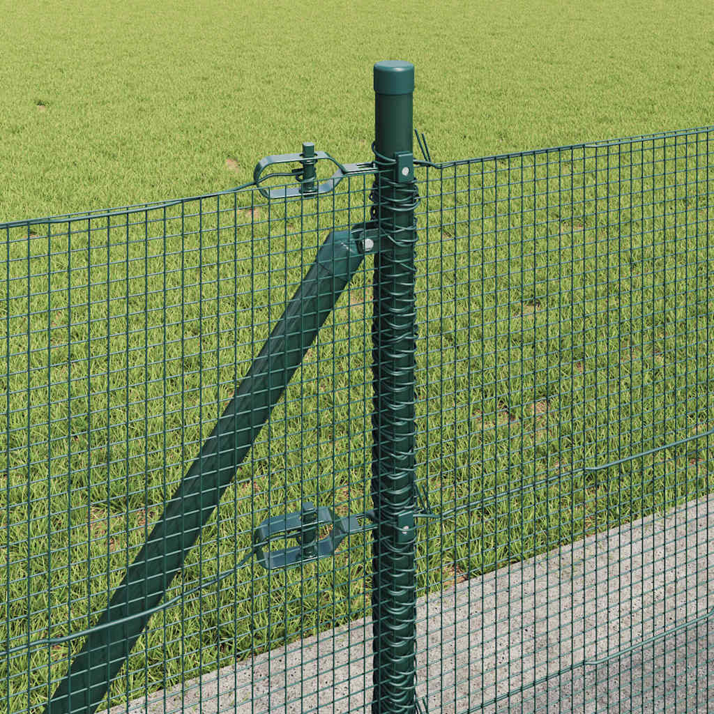 vidaXL Poteau de clôture Vert 100 x 0,4 m (maille 12 x 12 mm) Acier et PVC