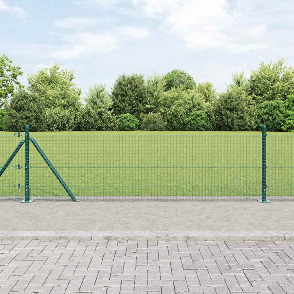 vidaXL Poteau de clôture Vert 100 x 0,4 m (maille 12 x 12 mm) Acier et PVC