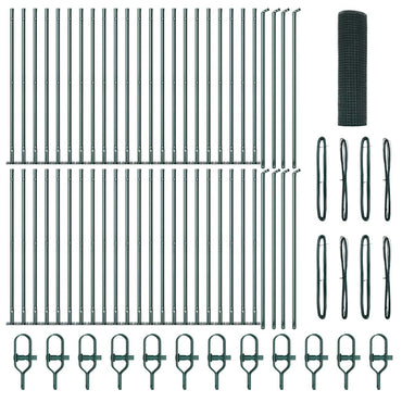 vidaXL Poteau de clôture vert 100 x 0,4 m (maille 19 x 19 mm) acier et PVC