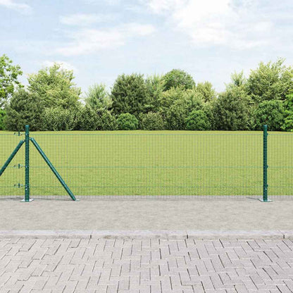 vidaXL Poteau de clôture vert 100 x 0,4 m (maille 25 x 25 mm) Acier et PVC