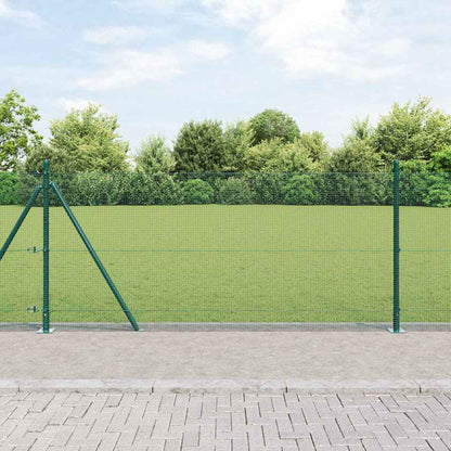 Zaunpfosten Grün 100 x 0,8 m (12 x 12 mm Maschen) Stahl und PVC