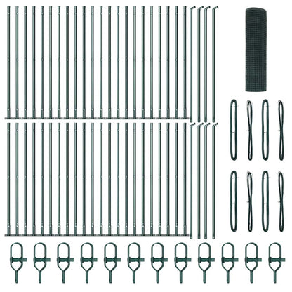 Zaunpfosten Grün 100 x 0,8 m (12 x 12 mm Maschen) Stahl und PVC