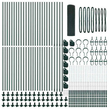 Zaunpfosten Grün 100 x 0,8 m (12 x 12 mm Maschen) Stahl und PVC