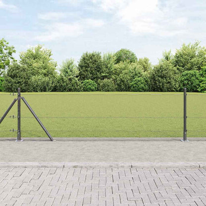 vidaXL Zaunpfosten Grau 10 x 0,4 m (12 x 12 mm Maschen) Stahl und PVC