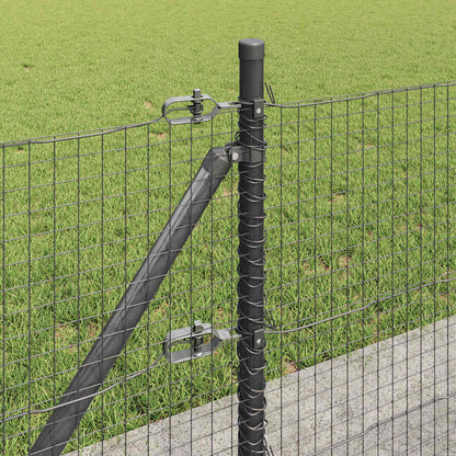 vidaXL Zaunpfosten Grau 10 x 0,4 m (25 x 25 mm Maschendraht)