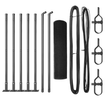 vidaXL Zaunpfosten Grau 10 x 0,4 m (25 x 25 mm Maschendraht)